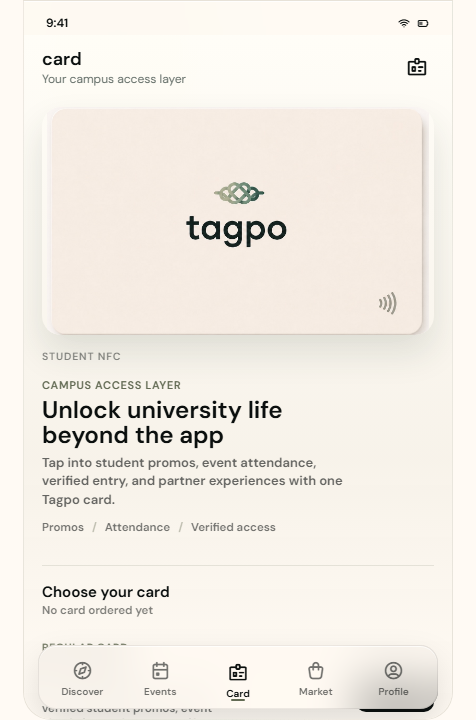 Tagpo Card screen screenshot